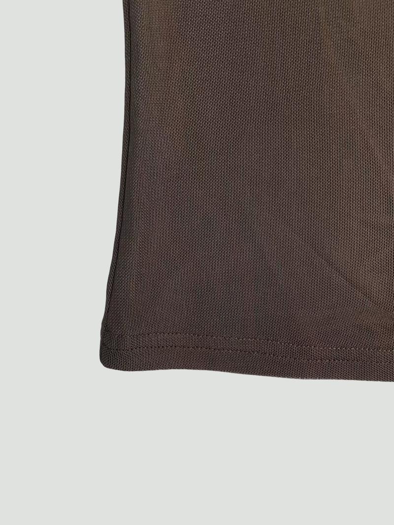 1 Piece See-Through Mock Neck Top - Women’s Sheer Mesh Long Sleeve Blouse | Y2K Trendy Slim Fit Shirt for Party & Daily Layering