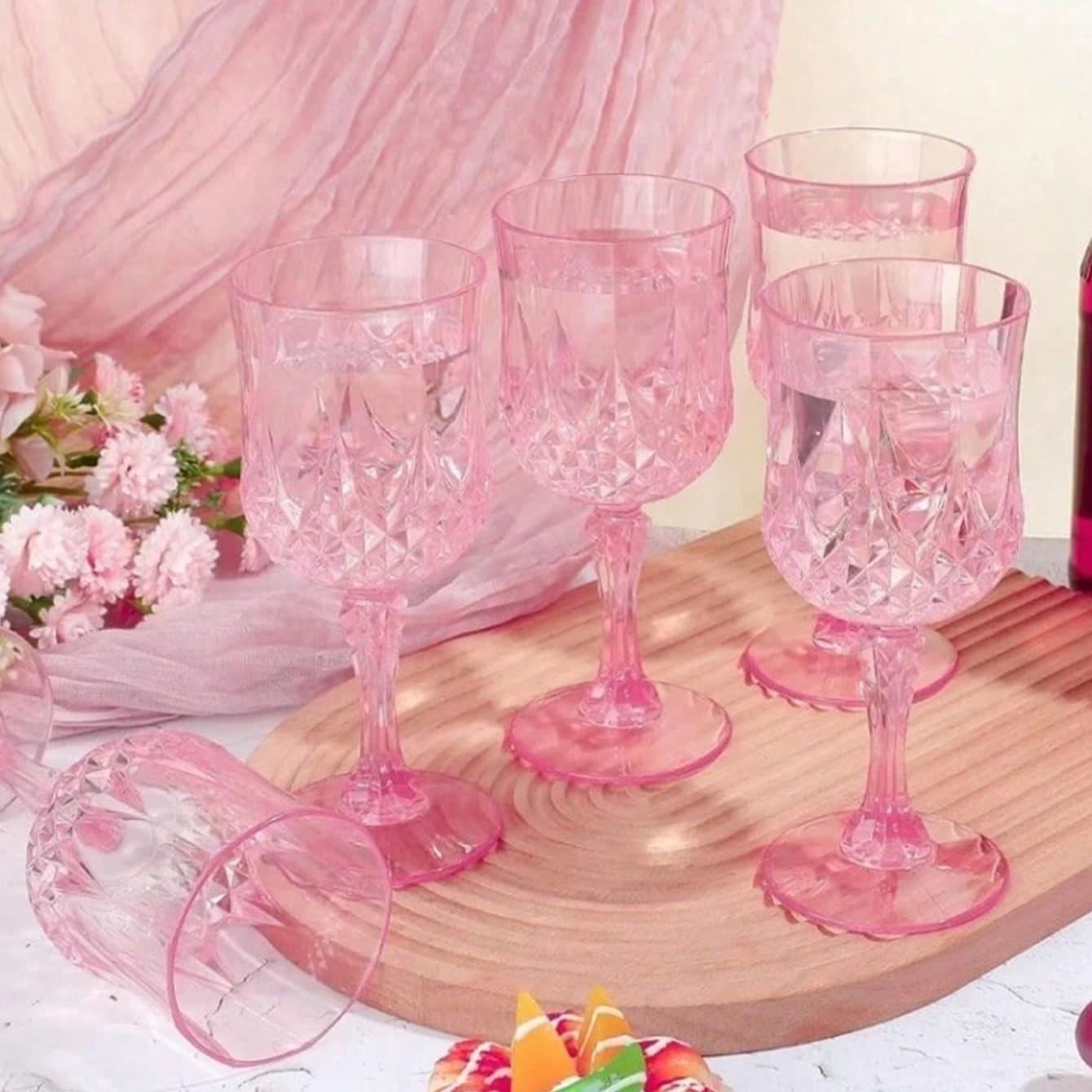 High-End Diamond Pattern Plastic Cup, Reusable Cups, Wine Champagne Water Glasses, Wedding Banquet Party Daily Use