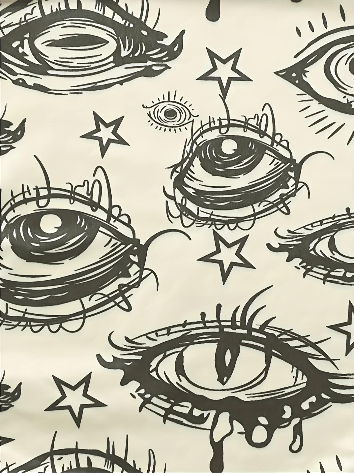 Women's Eye Print Tube Top, Fashion Casual Strapless Top for Daily Outdoor Wear, Ladies Clothes for Summer