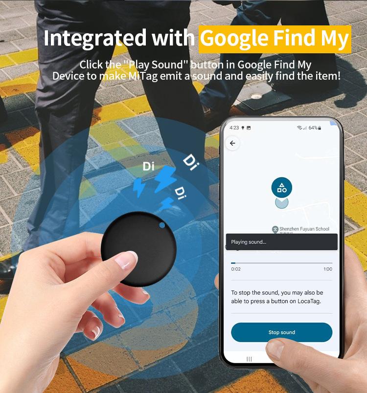 F08 Android Tracker Tags, Works with Google's Find Hub App (Android only), Key Finder Item Locator Tracking Device Smart Tags for Luggage, Wallet, Vehicles, Pets, Keys