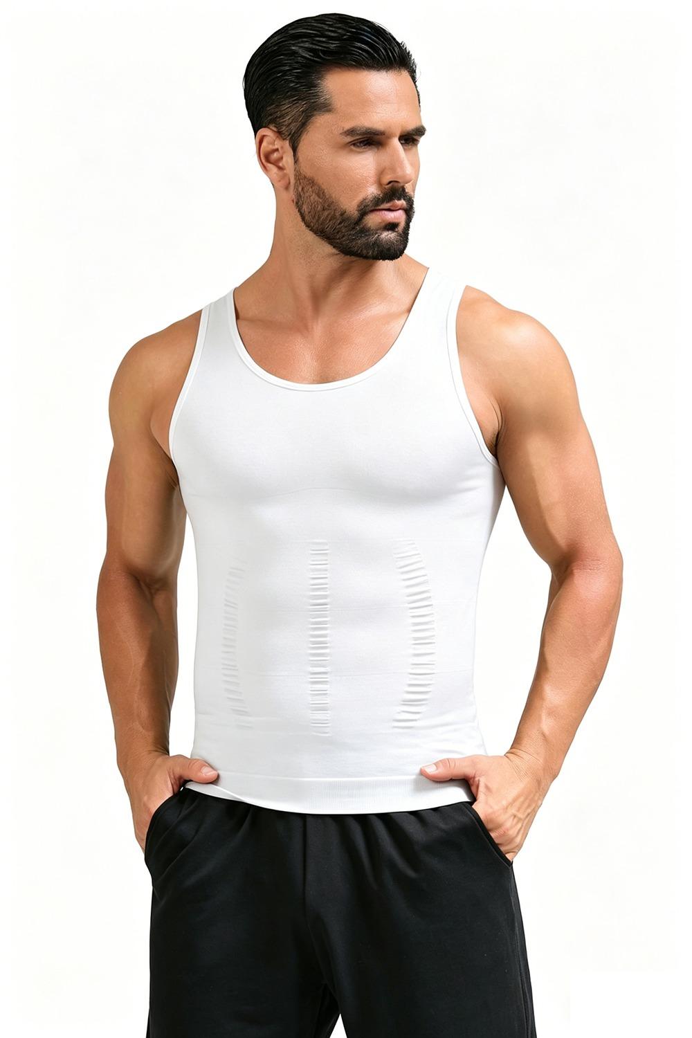 Mens Compression Shapewear Sleeveless Tummy Control Gym Fitness Soft Body Shaper Breathable Tank Top