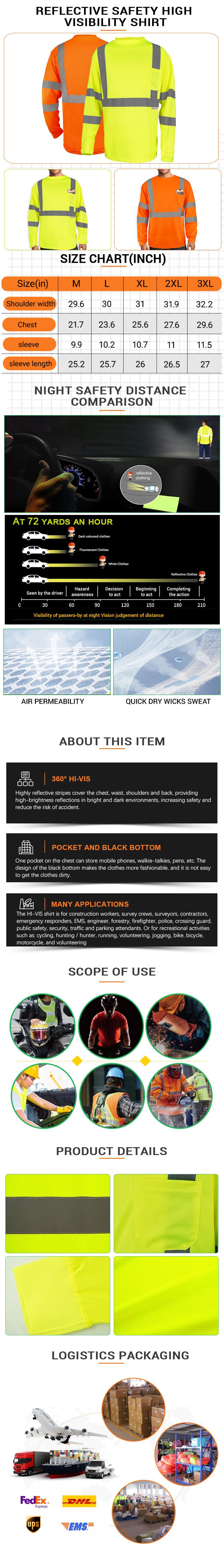 Spring 3/6-Pack Pomerol High Visibility Safety T-Shirts, Men's Long Sleeve Reflective Workwear with Pockets, Breathable and Lightweight, Suitable for Construction, Warehouses, Outdoor Work, Night Fishing - Neon Yellow/Green Spring 3/6-Pack Pomerol High Visibility Safety T-Shirts, Men's Long Sleeve Reflective Workwear with Pockets, Breathable and Lightweight, Suitable for Construction, Warehouses, Outdoor Work, Night Fishing - Neon Yellow/Green
