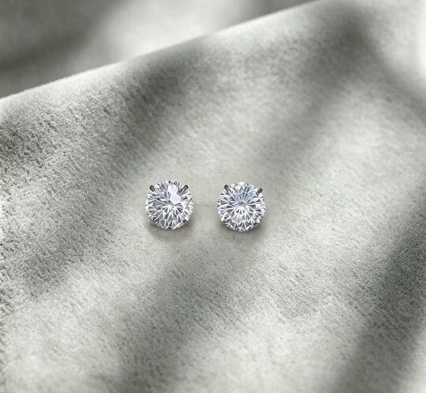 316 Titanium Steel Cartilage Stud: Prong-Set "Candy-Core" Fireworks-Cut Stone with Iridescent Tassel & Dazzling Accents