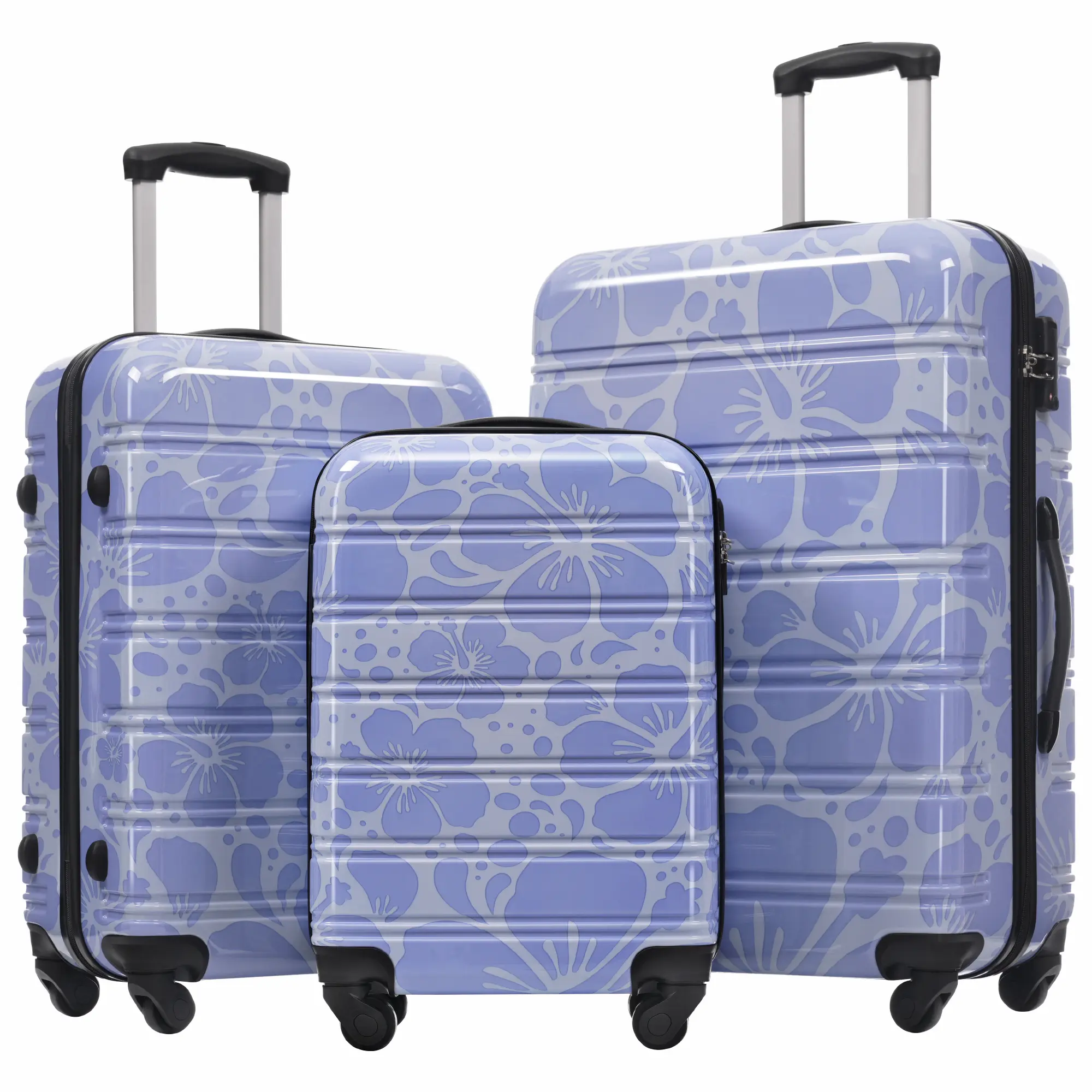 Nokaa 3-Piece Hardshell Luggage Set 20 24 28 Inch Spinner Suitcases with TSA Lock Lightweight PC Material Blue Carry-On Travel Bag for Business Vacation Family Trip, Blue Color Options, Product Dimensions: 11.60 W x 17.90 D x 28.50 H in