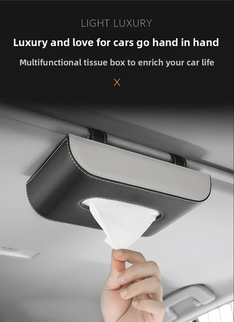 Car Tissue Box for Car Visor Hanging Auto Paper Towel Holder Vehicle Interior Accessories Car Napkin Dispenser for Rear Seat Dashboard Storage Automotive Supplies