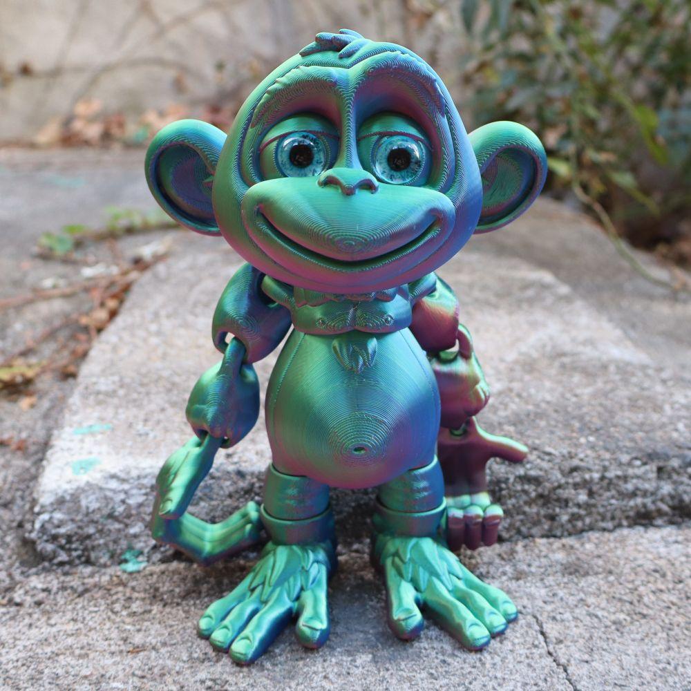 3D Printed Climbing Monkey Statue, Articulated Monkey Figurine, Realistic Eyes Home Decor, Perfect for Halloween Christmas Gifts, Birthday Present, Animal Figurine