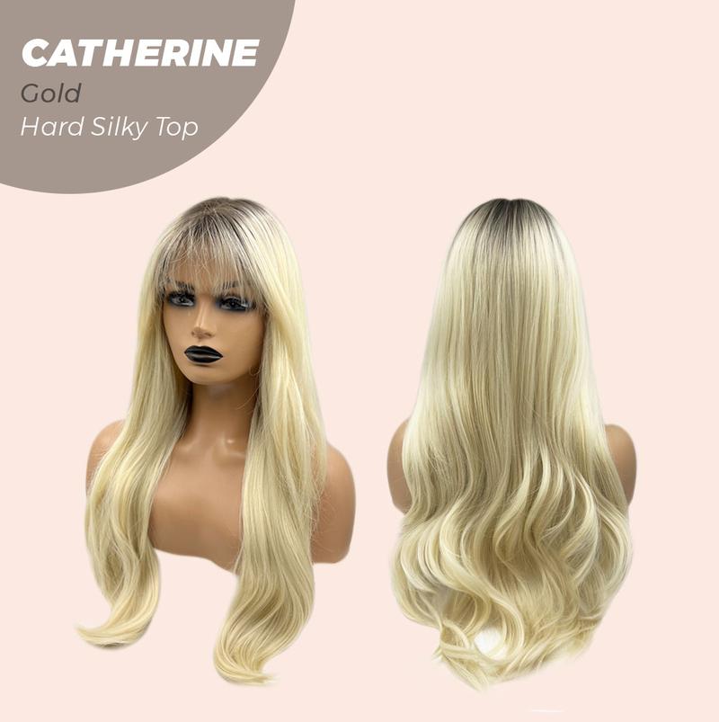 JBEXTENSION 25 Inches Scalpiana 3.5X4 Hard Silky Top Natural Scalp Effect Wig With Bangs CATHERINE