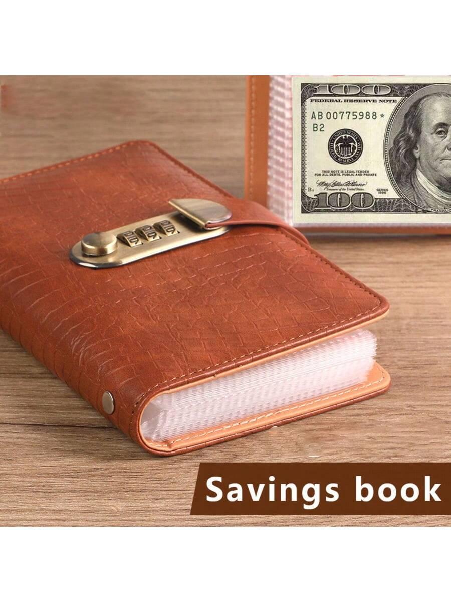 A6 savings notebook,a small financial management book with a lock, suitable for storing money and important information, 50 sheets and 100 pages of fun and easy to save binders -cash notebook Bill Organizer Planner Monthly Budget Planner