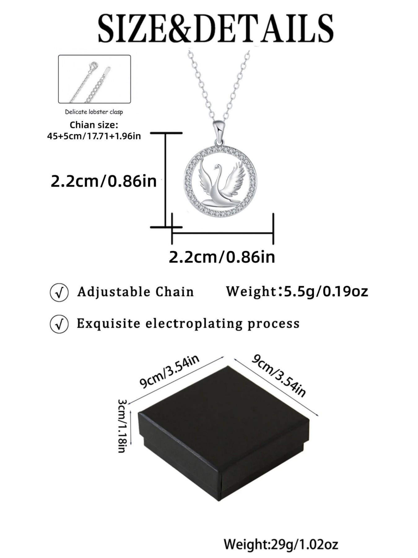 Necklace • Swan Wing Exquisite & high-end swan gemstone necklace.Comes with a greeting card for your daughter.Perfect birthday gift for her and ideal mysterious festive gift.