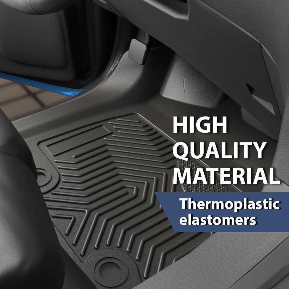 CROSSDESIGN All Weather TPE Floor Mats Liners  Fit For Honda Civic Sedan & Hatchback Coupe 16-21