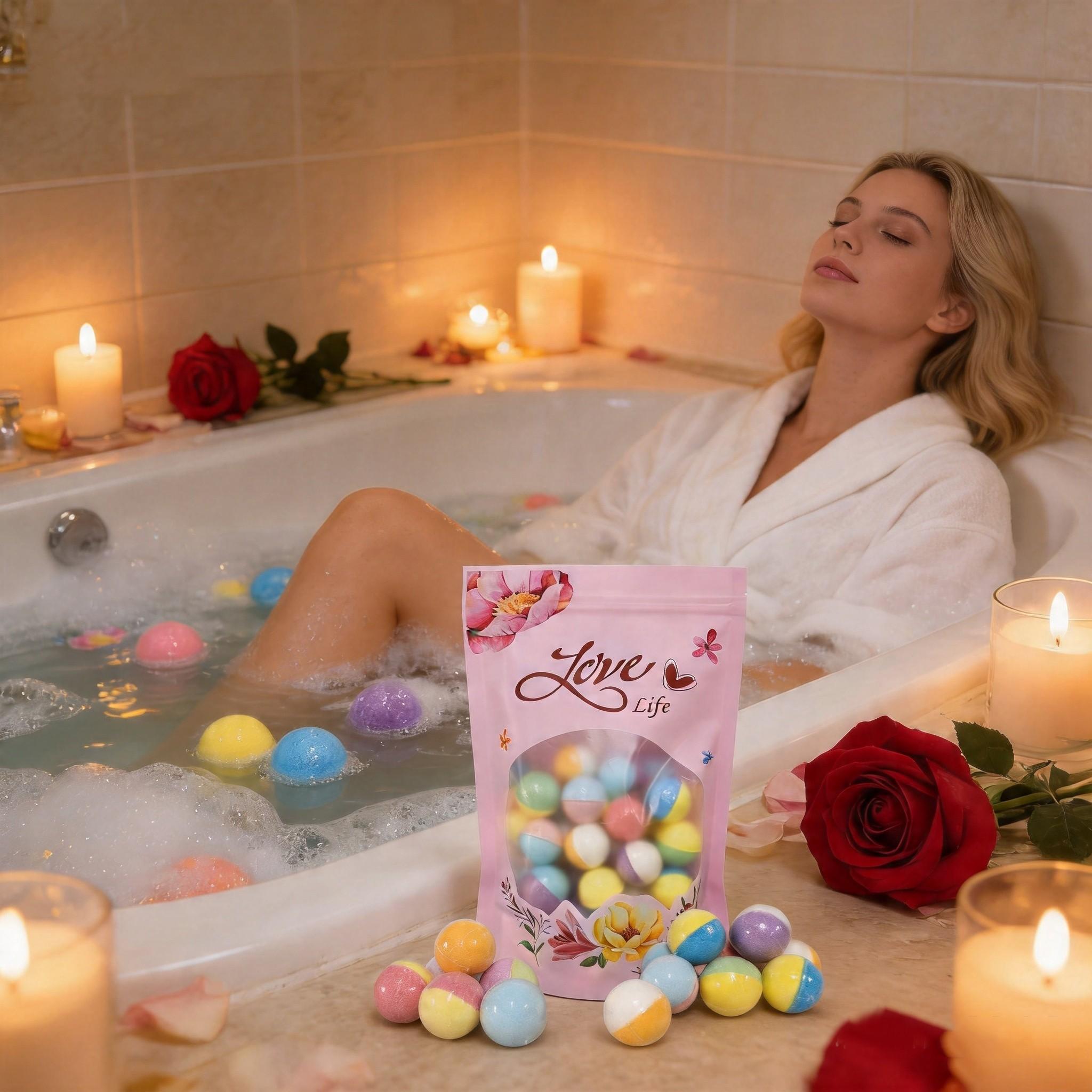 Handmade Bath Bombs Gift Set for Women, Random Styles, Essential Oils, Rich Lather, Ideal for Wife, Girlfriend, Sister, Birthday, Christmas, Anniversary, Valentine's Day