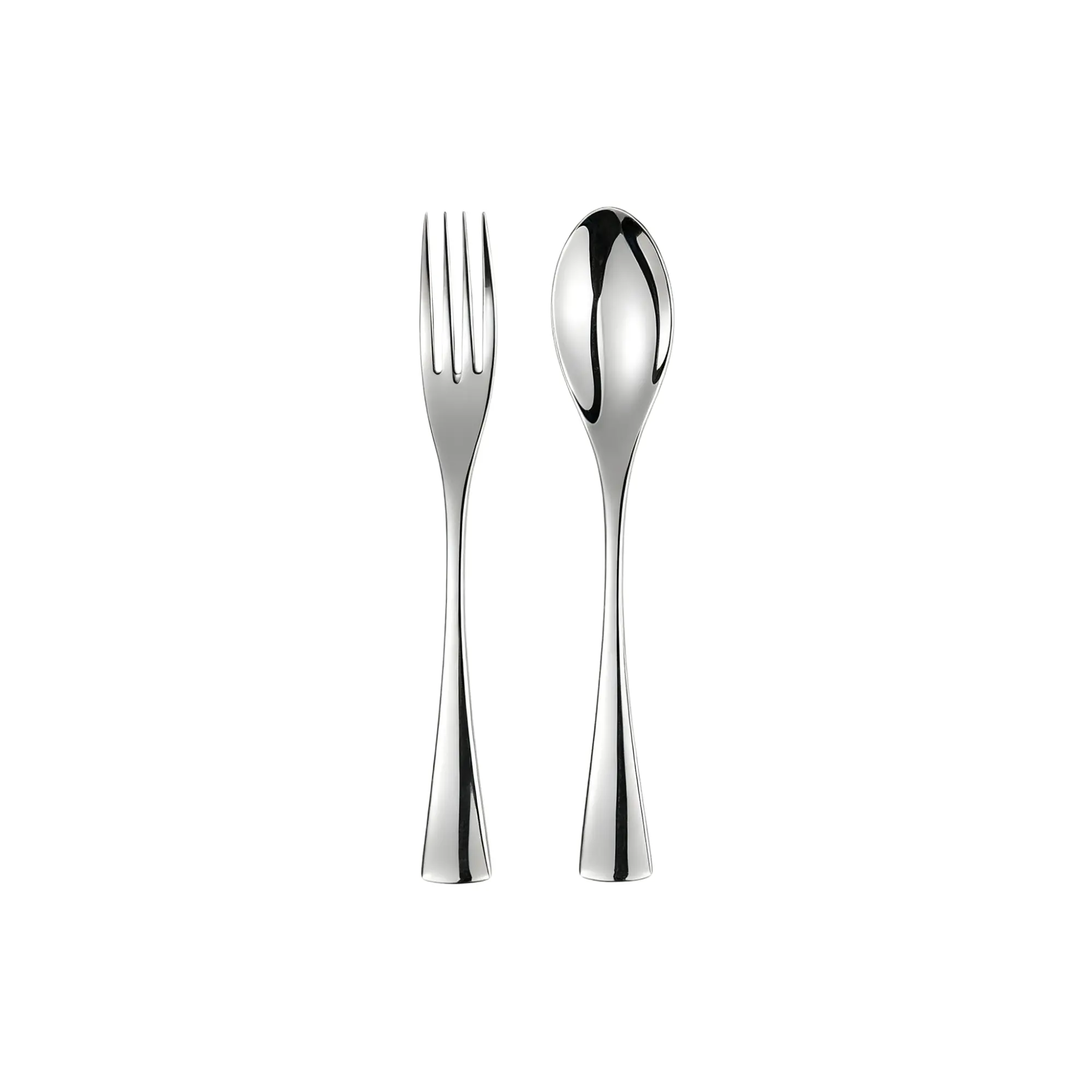 2pcs 304 Stainless Steel Dessert Fork and Spoon Set, Small Cutlery for Cake Ice Cream Fruit, Home Party Tableware