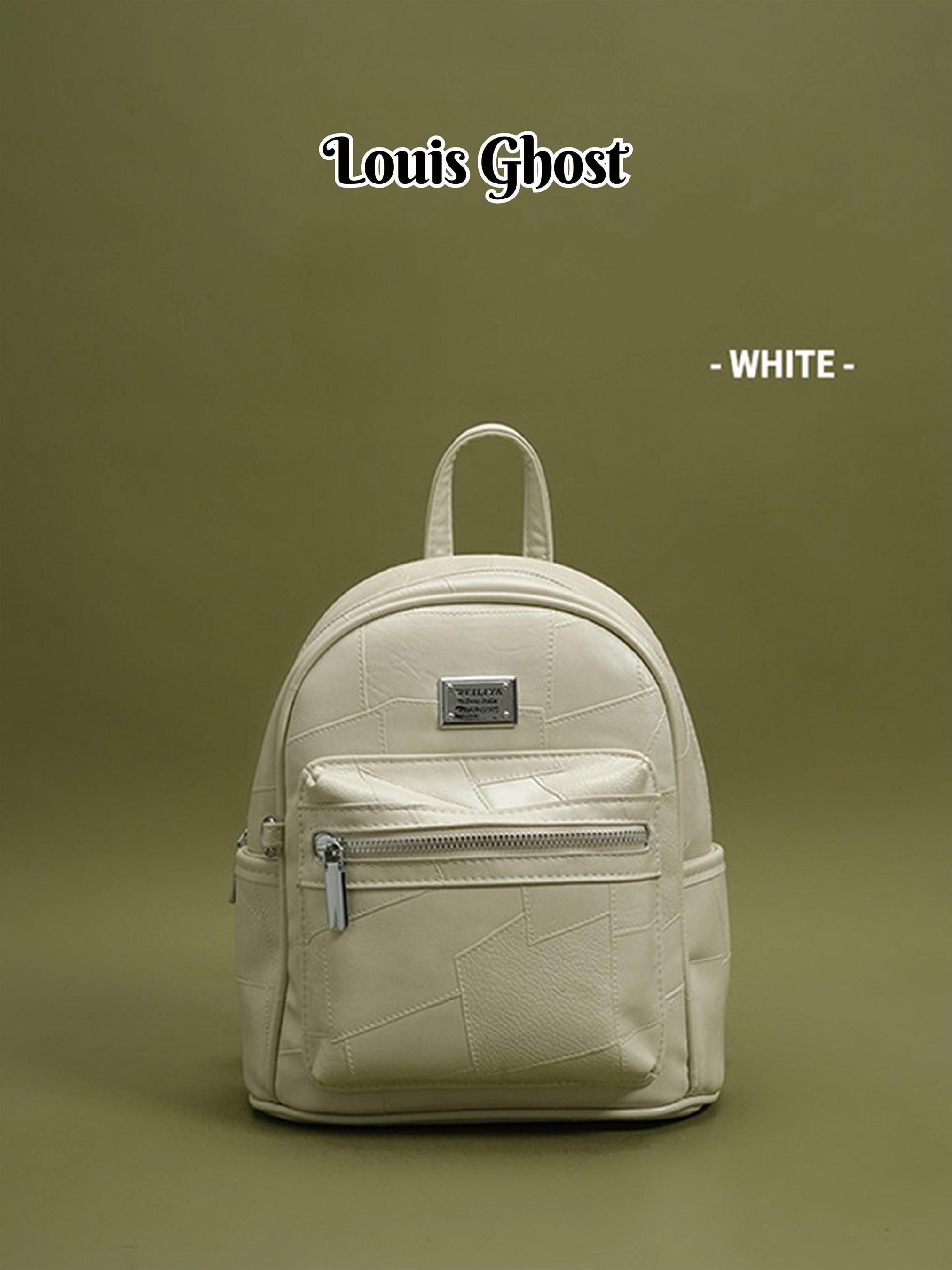 Patchwork leather mini backpack - Women's fashionable casual daily bag; Exquisite and small school schoolbag, with silver hardware and zipper pocket; Versatile soft PU leather backpack, suitable for travel, commuting and daily wear; Douyin best-selling fa