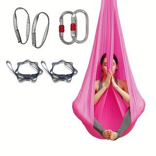 Air Yoga Hammock Set Home Anti-Gravity Training Tool with Durable Hanging Straps Extenders Beginner Hand Props