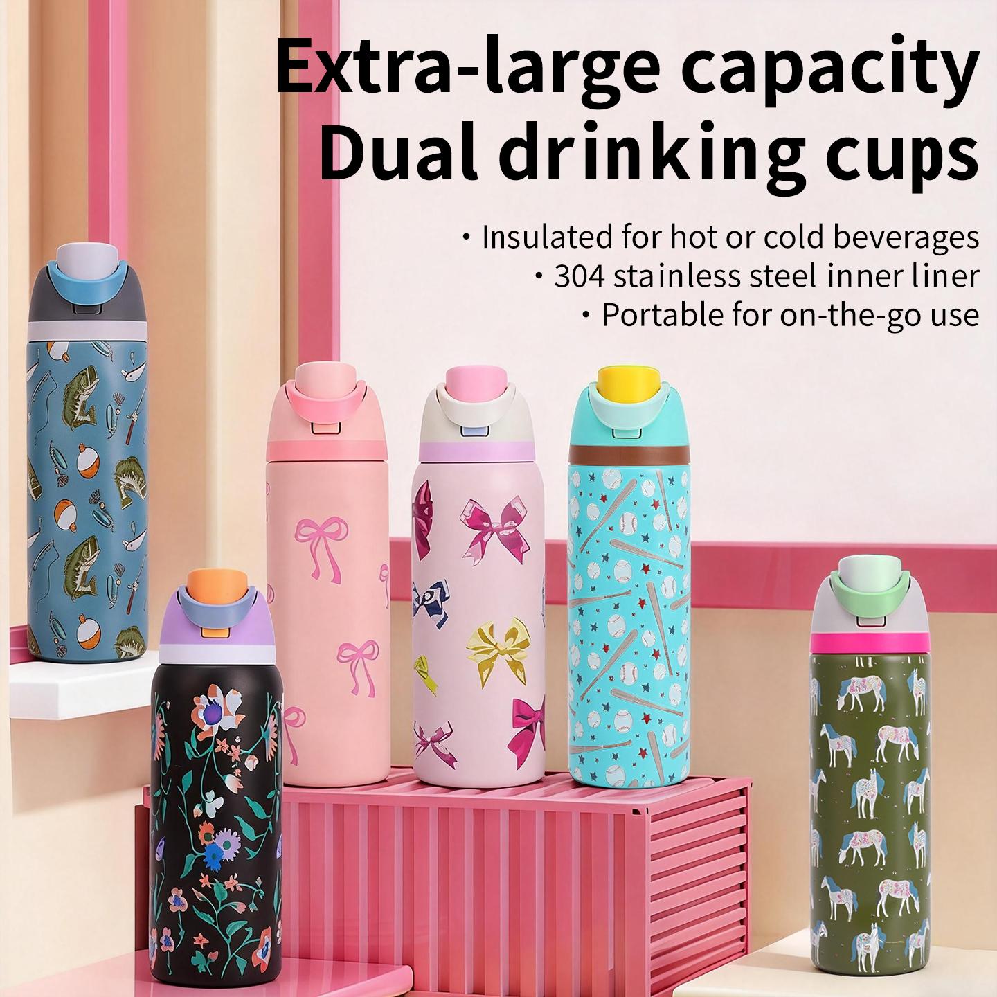 Universal replacement cup lid, leak-proof one-touch design, fits 16oz / 24oz / 32oz / 40oz cups, made of durable PP material, Tumbler Replacement Lid