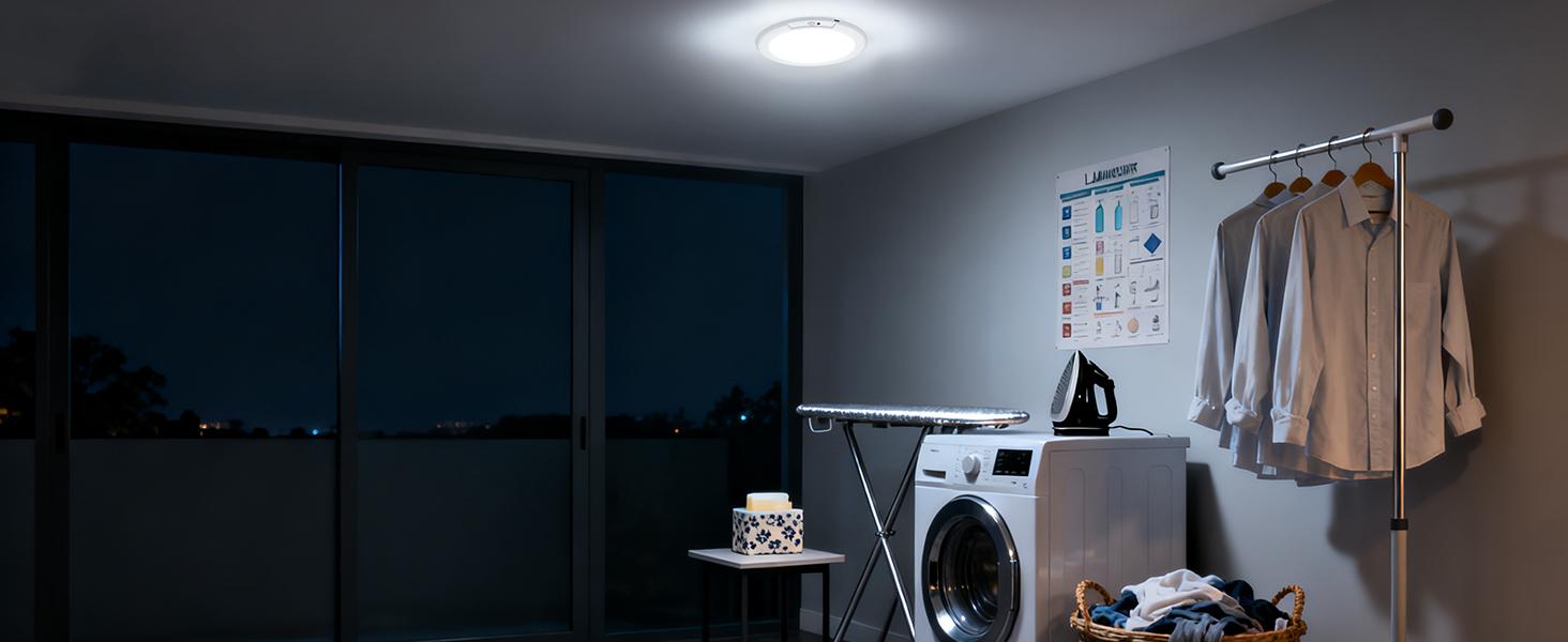 Rechargeable Ceiling Light with Remote Control, Human Body Sensing, Adjustable Color Temperature, Wall-Mounted, Ideal for Closet, Storage, Living Room