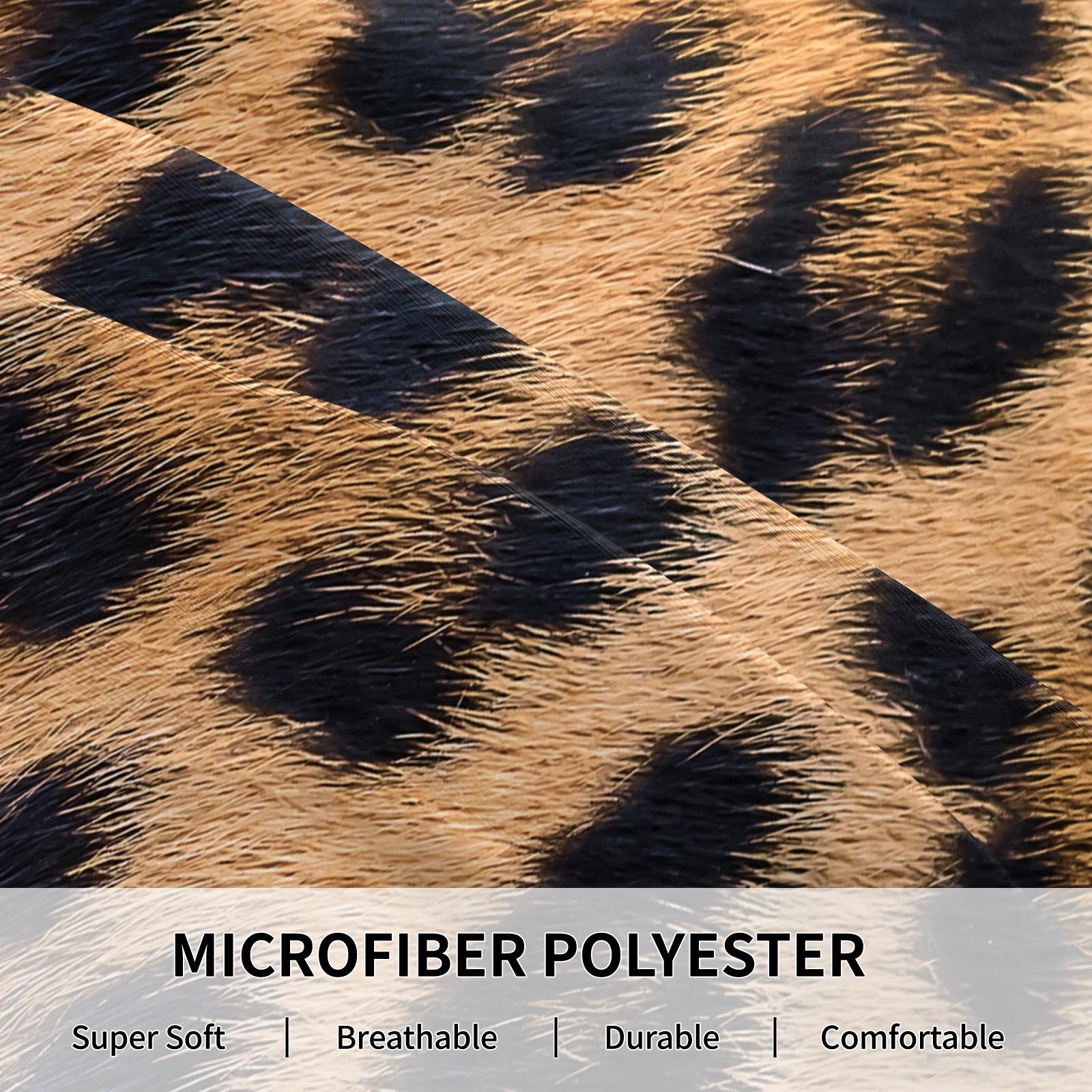 Leopard Print Comforter Set,Soft Microfiber Bedding Set with Pillowcases,Africa Leopard Pattern Duvet Set for Kids Boys Girls Children Women Bedroom Decorative,Full Size