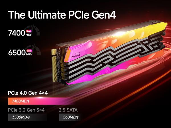 FANXIANG S790R 4TB NVMe M.2 SSD PCIe 4.0 x4, Internal Solid State Drive with RGB Heatsink, Up to 7450MB/s, 3D NAND TLC, PS5 Compatible, Ideal for Gaming, Creators & Professionals