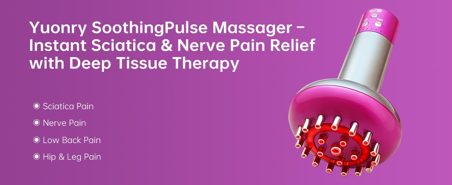 Deep Tissue Massager for Sciatica & Back Pain Relief - Electric Pulse Device with Heat, Vibration, Red Light Therapy for Leg, Hip & Nerve Pain, Portable (Purple) Muscle Relaxation Adjustable Durable Deep Tissue Massager for Sciatica & Back Pain Relief - Electric Pulse Device with Heat, Vibration, Red Light Therapy for Leg, Hip & Nerve Pain, Portable (Purple) Muscle Relaxation Adjustable Durable