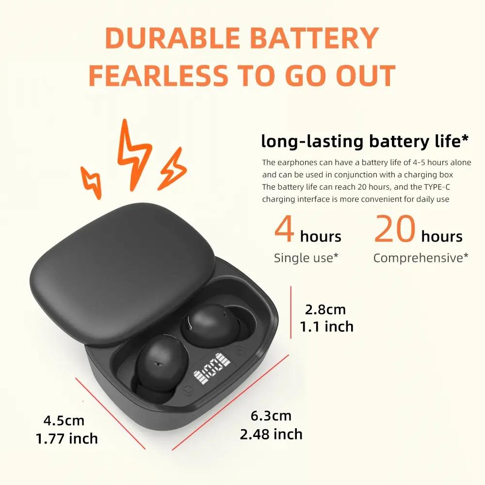 Wireless Earphone, In-ear Design Earphone with Charging Case, Noise Cancelling Headphone for Gaming, Sports, Office, Home, Audio, Earbuds Wireless, TWS Earbuds, Sliding cover charging case with LED battery level indication Headset
