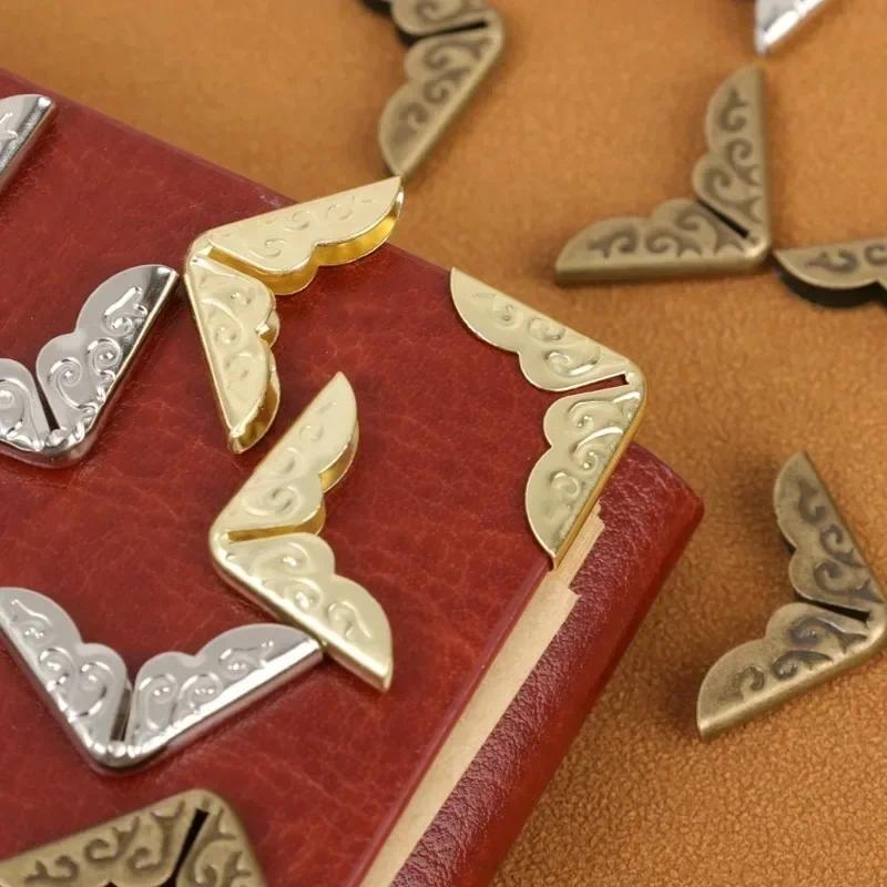 200PCS Metal Book Corner Scrapbook Photo Album Corner Protectors DIY Menu Vintage Corners Card File Folder Craft Supply Decor