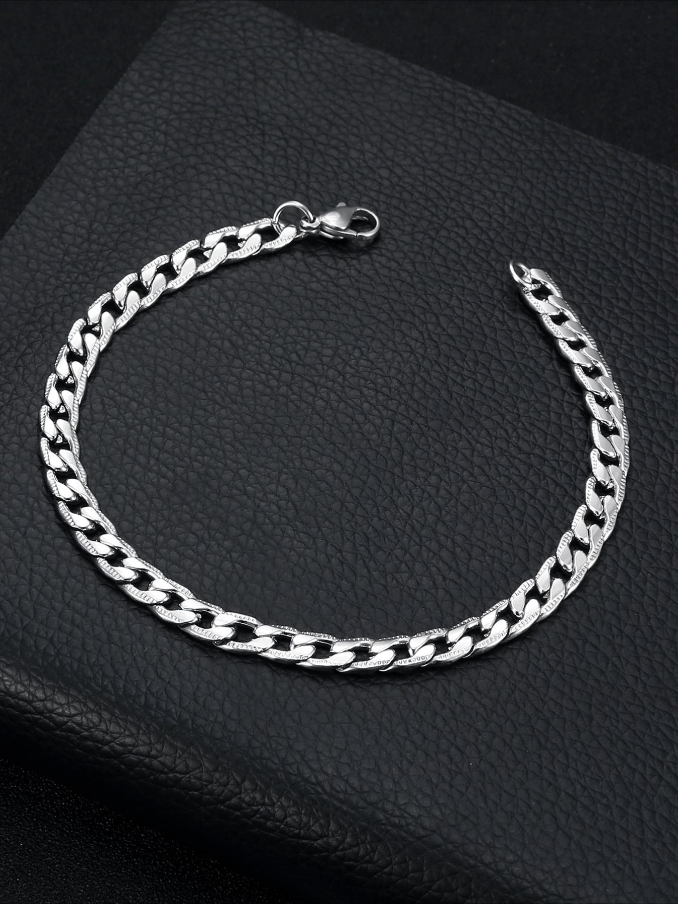 Hip Hop Fashion Style Cuban Embossed Chain Bracelet, Men's Stainless Steel Jewelry, Birthday Gift, Suitable for Daily Commuting
