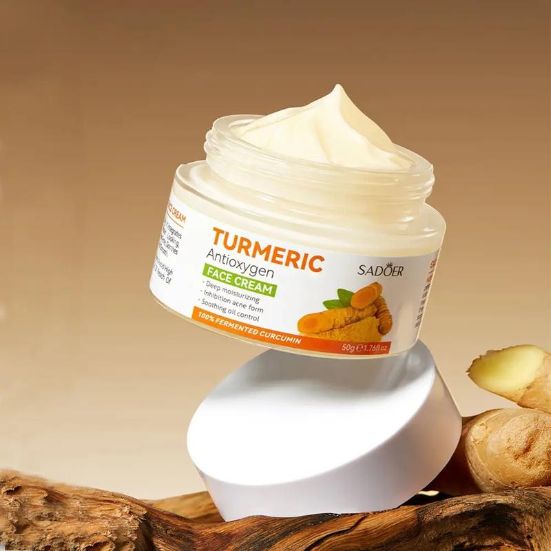 Turmeric Face Cream, Moisturizing Face Cream, Hydrating Nourishing Brightening Face Cream, Face Lotion for Women and Men, Hydrating Serum for Face, Daily Skin Care Product, Daily Moisturizing Blend, Face Moisturizer, Smooth, Hydrate Face Care Products