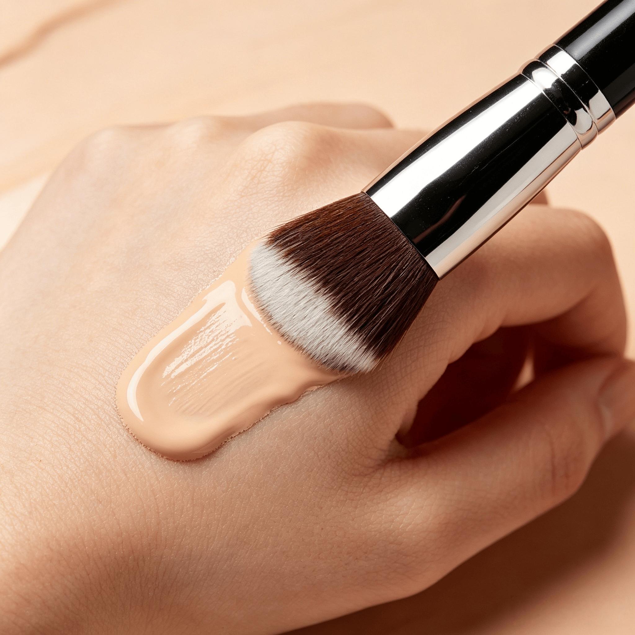 Flat Top Foundation Brush, Soft Synthetic Hair, Flawless Face Makeup, Concealer Bb Cream Brush, Perfect for Smooth Application