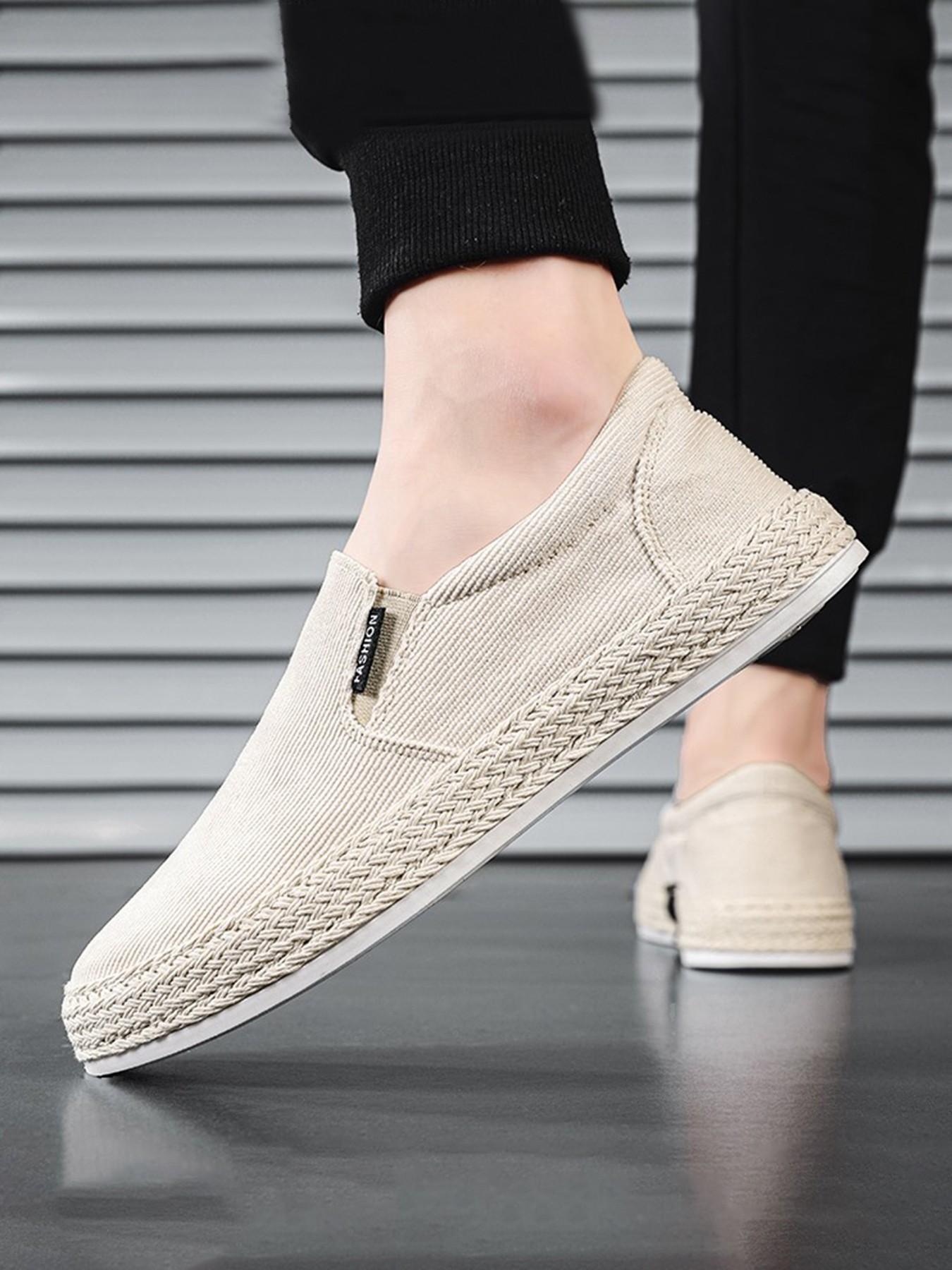 Men's Straw Woven Fisherman Shoes Slip-On Breathable Casual Loafers, Lightweight Durable Style for Outdoor & Daily Commute, Sizes 39-44, Footwear