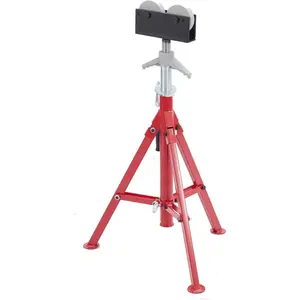 Pipe Stand, Roller Head Pipe Jack Stand, 28"-52" 2500 Lb Capacity, Folding Pipe Supporting for
