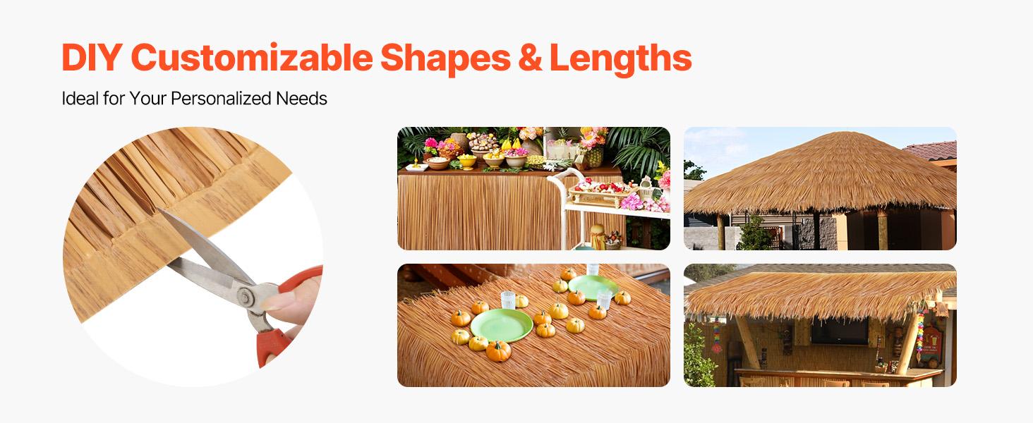 VEVOR Artificial Thatch Grass Roof, 1.3x3.2 ft Mexican Style Tiki Bar Hut Skirt Thatch Roofing Roll, Waterproof Fire-Resistant, Palapa Duck Blind Grass for Patio Pool Beach Hawaiian Party Dcor VEVOR Artificial Thatch Grass Roof, 1.3x3.2 ft Mexican Style Tiki Bar Hut Skirt Thatch Roofing Roll, Waterproof Fire-Resistant, Palapa Duck Blind Grass for Patio Pool Beach Hawaiian Party Dcor