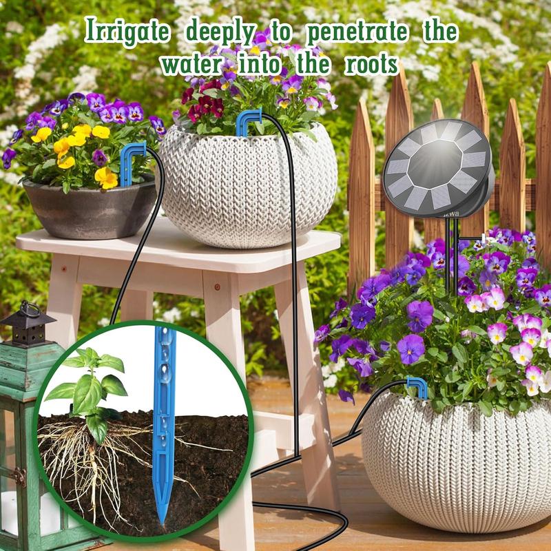 Solar Drip Irrigation System for Garden,2025 Latest Irrigation System for Potted Plants,Supported Automatic Watering System for The Balcony, The Plant Bed and The Green House