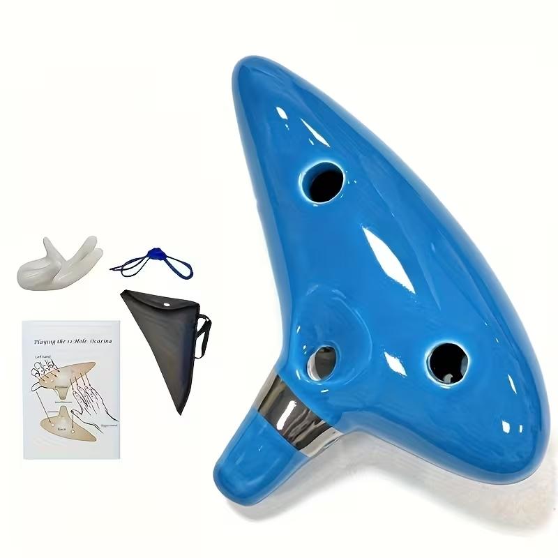 Ff Bonfires 12 Hole Ocarina Ceramic Ocarina Flute, Wind Instruments, Music Instrument Share, High-Quality Musical Instrument, Perfect Gift Choice, Shareable, Ceramic Material
