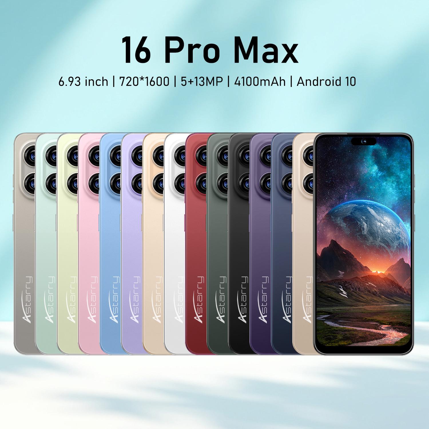Astarry 16 Pro Max Large Screen Smartphone, 4GB+64GB RAM, Android 10.0, 6.93-Inch Screen, 4100mah Battery, 8-Core Processor, Dual Sim, Fingerprint & Face Unlock, Dual Sim Smartphones