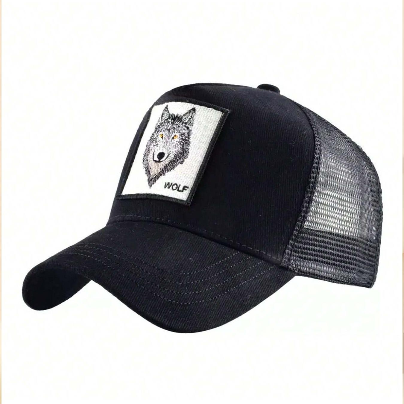 Women\'s Animal Embroidered Baseball Cap Black Gray Lightweight Casual Wolf Vintage Workwear Style Wolf Wolf Embroidered Wolf Head Patch  main image 3