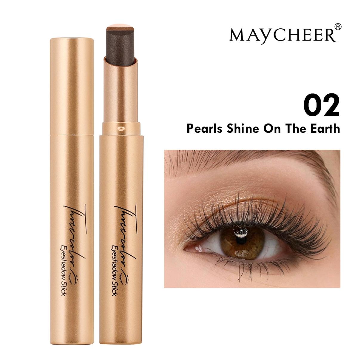 3-in-1 Easy Eyeshadow Stick for Beginners,SmudgeProof in Seconds, One-Stroke Application,Creamy Shimmer Trio Eyeshadow Stick Waterproof Longwear Liquid Eyeliner Color Changing Lip Oil Trio Waterproof Shiny Diamond Eyeshadow