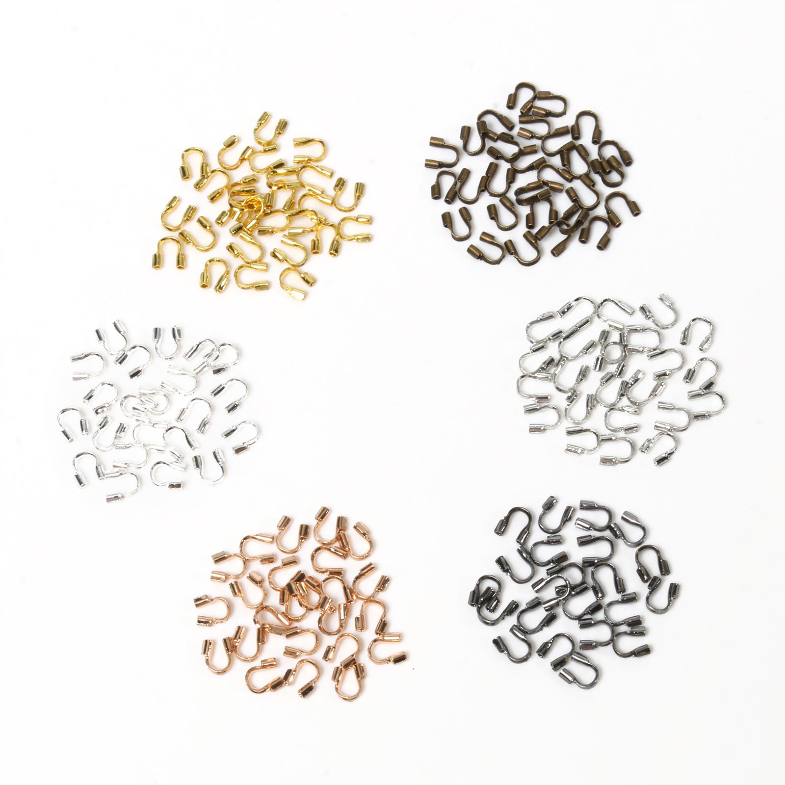 100pcs Wire Protectors Wire Guard Guardian Protectors Loops U Shape Accessories Clasps Connector For Jewelry Making