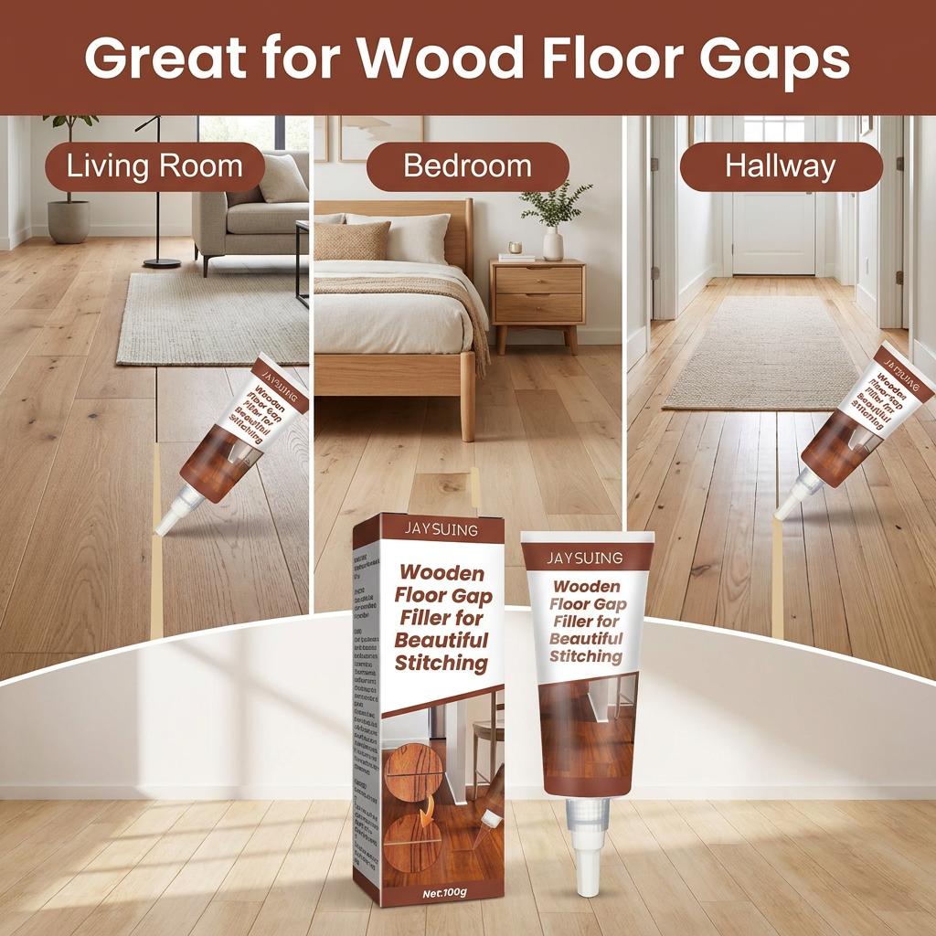 JAYSUING Wood Floor Gap Filler 100g, Water-Based Wooden Floor Repair Sealant, Anti-Dust Gap Filling Paste for Wood Floor Gaps