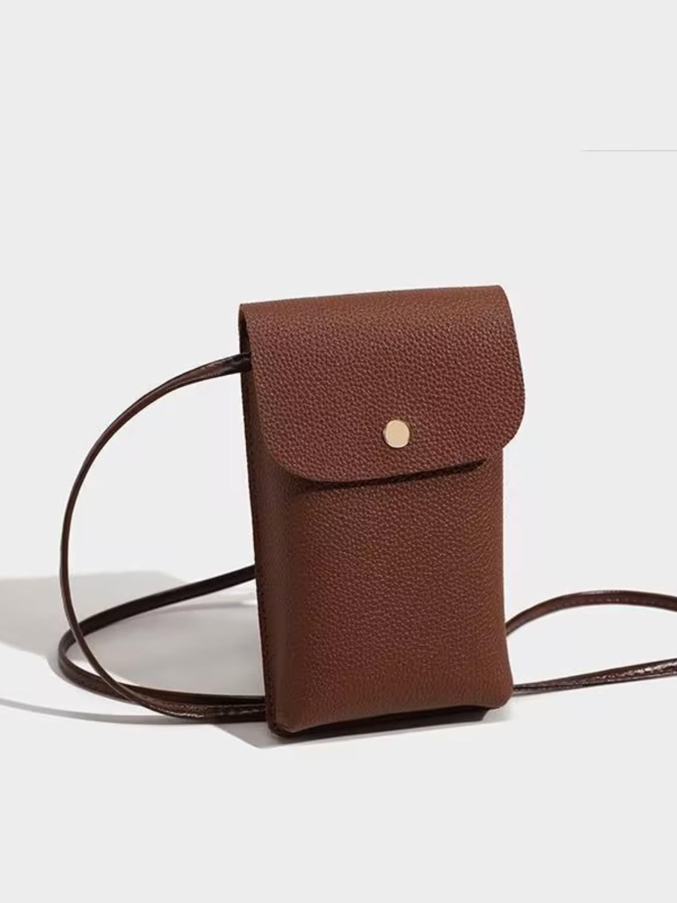 Effortless Casual Style | Vintage Leather Phone Crossbody for Everyday Errands | Lightweight Mini Bag