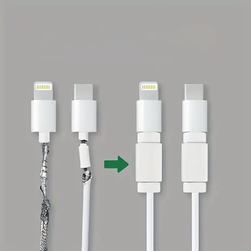 8 Piece Cable Protector Set, Non-Electronic Charger Line Protection, Scratch Resistant, Compatible with USB-C, Lightning, Micro-USB, Type C Charging Cable