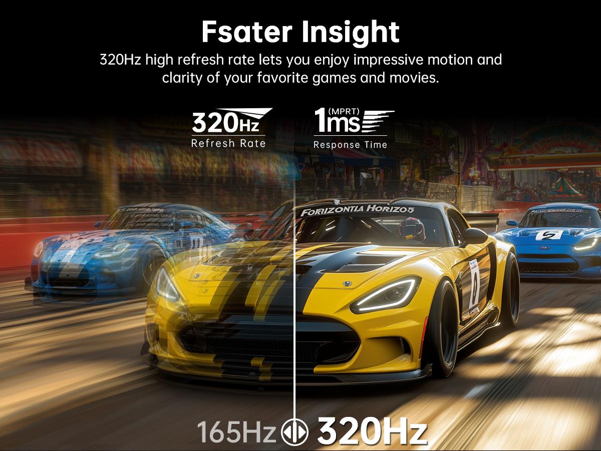 KTC 27" 2K IPS HDR400 300Hz/1ms Gaming Vertical Monitor, OC 320Hz, H27E6,