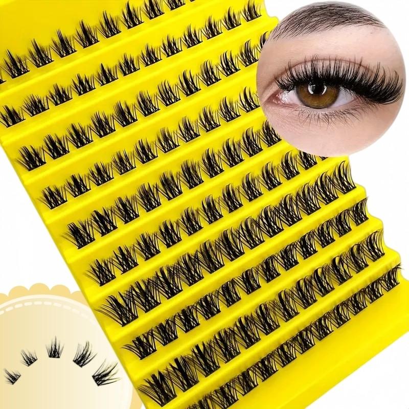 Natural Eyelash Clusters Mixed Lengths 8-16mm, Thin Soft Design, Suitable for DIY False Lashes, Enhance Eye Charm, Made in China
