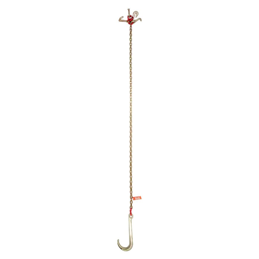 VEVOR G80 Steel J Hook Tow Chain, 5/16x6 ft Metal Chain with 15 Long Shank, RTJ Cluster & Grab Attachments, 5400 lbs Safe Working Load for Wrecker Recovery, Trailer Transport