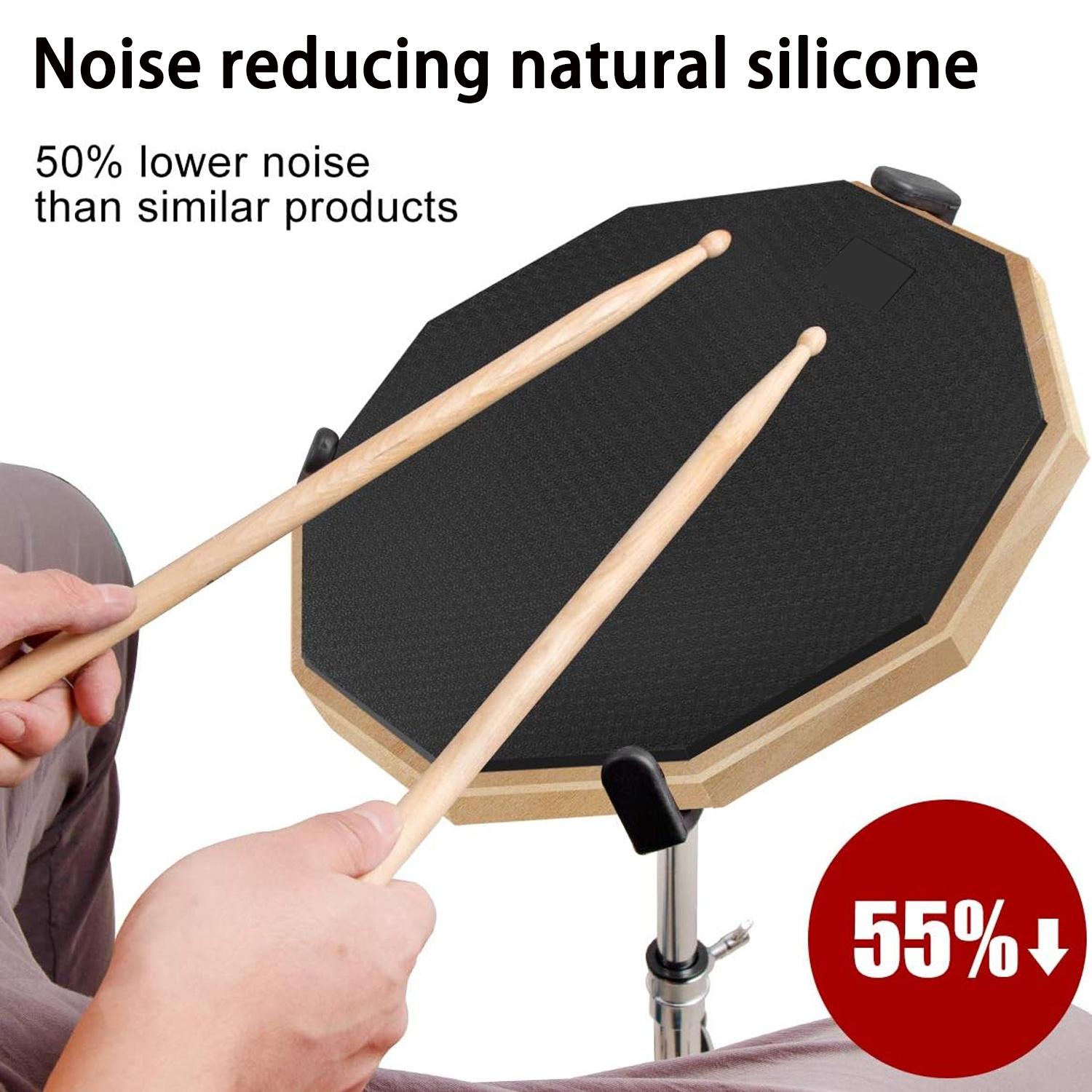 12 inch mute drum pad beginner's guide, sub drum pad metronome set, practice drum pad, practice pad suitable for various occasions, mute drum stick set, easy to carry drum board