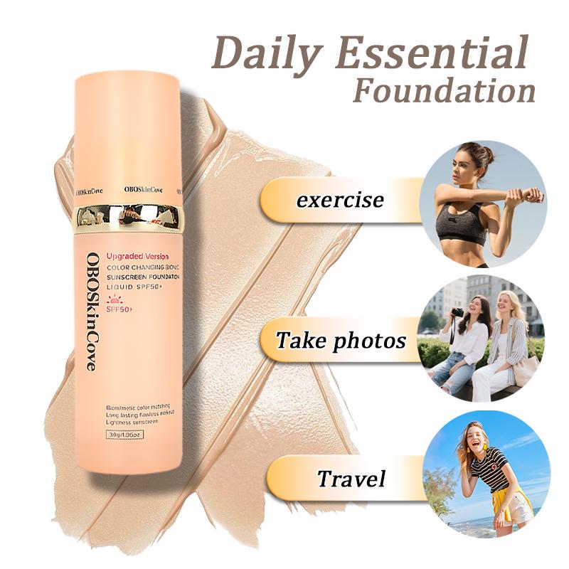 【4-in-1】 Sunscreen Foundation New Version with Niacinamide for Travel Sports Outdoor Work