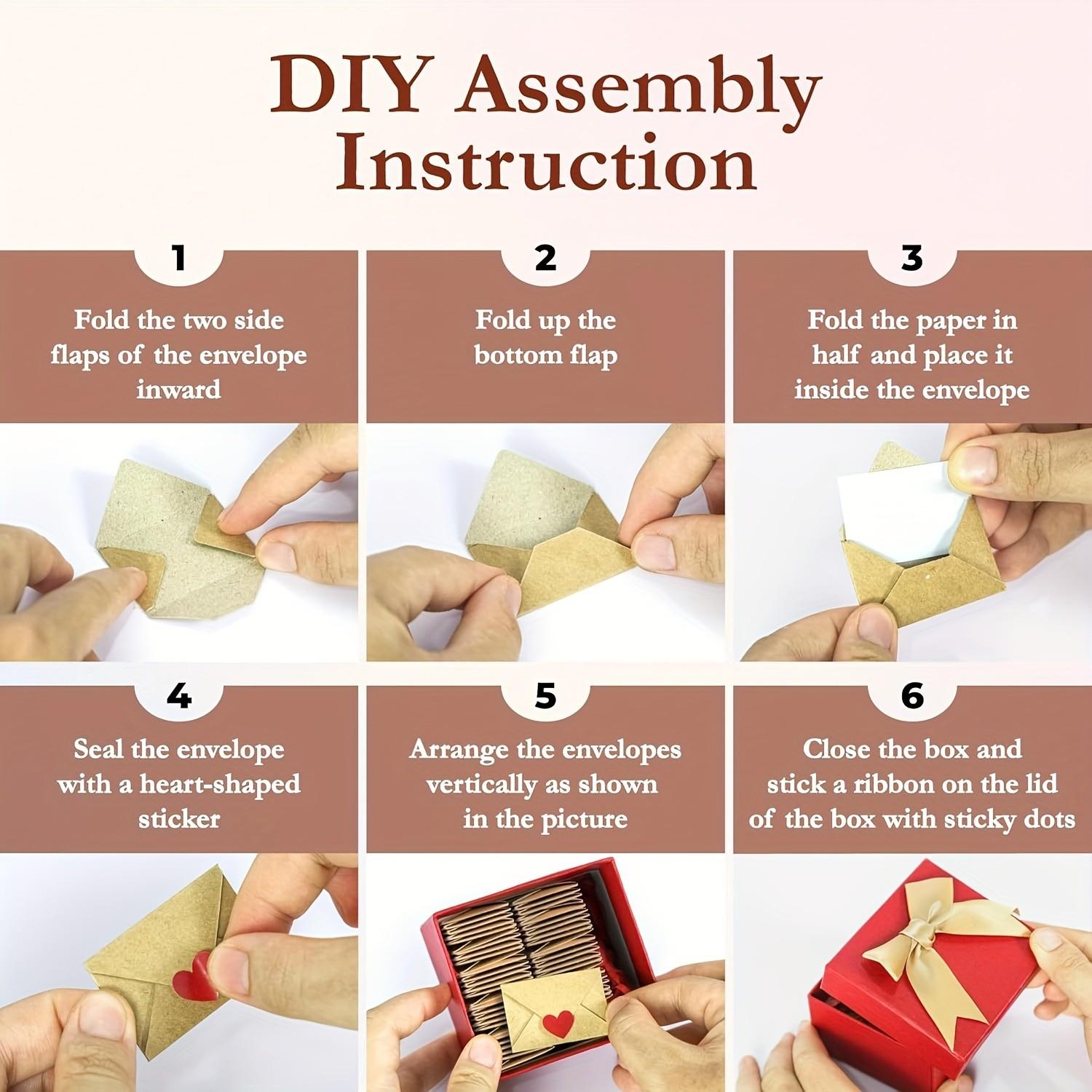 30/60pcs Cute Envelopes • Heart Stickers • Little Valentine Cards • Sweet Love Notes & Heartfelt Messages for Him or Her • Adorable Gifts for Boyfriends and Girlfriends