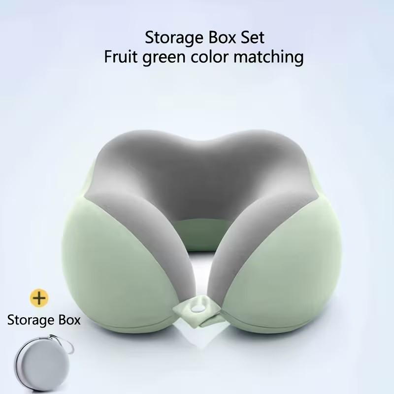 Ergonomic U-Shape Neck Pillow with Storage Bag, Memory Foam Travel Office Pillow, Detachable Washable Cover, Portable Cervical Pillow for Plane Car Bed, Travel Neck Cushion, Neck Rest Cushion