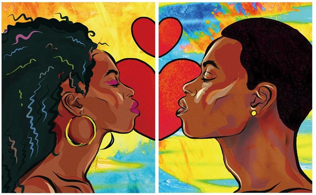 Valentines Day Couple Pre Drawn Kit Gift Couple Painting Kit Pre Drawn Canvas Sip and Paint Kit Gift for Anniversary, Painting Party, Art Practice, Valentines Day Gift, Man and Women Couple Everyday Dating Supplies