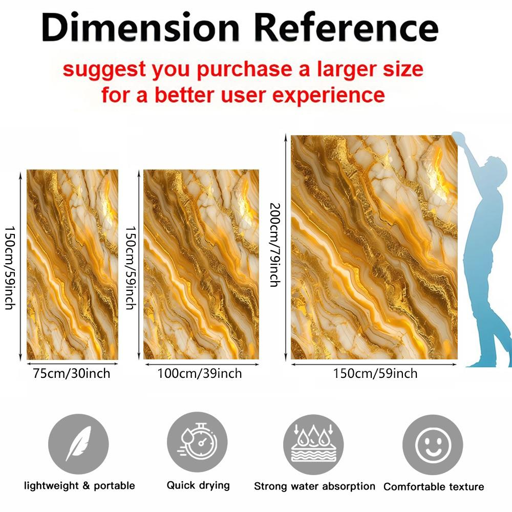 Marble Pattern Art Beach Towel, Luxury Premium Design, Quick Dry Absorbent Soft Skin-friendly, Ideal for Vacation Photoshoot Pool Daily Use