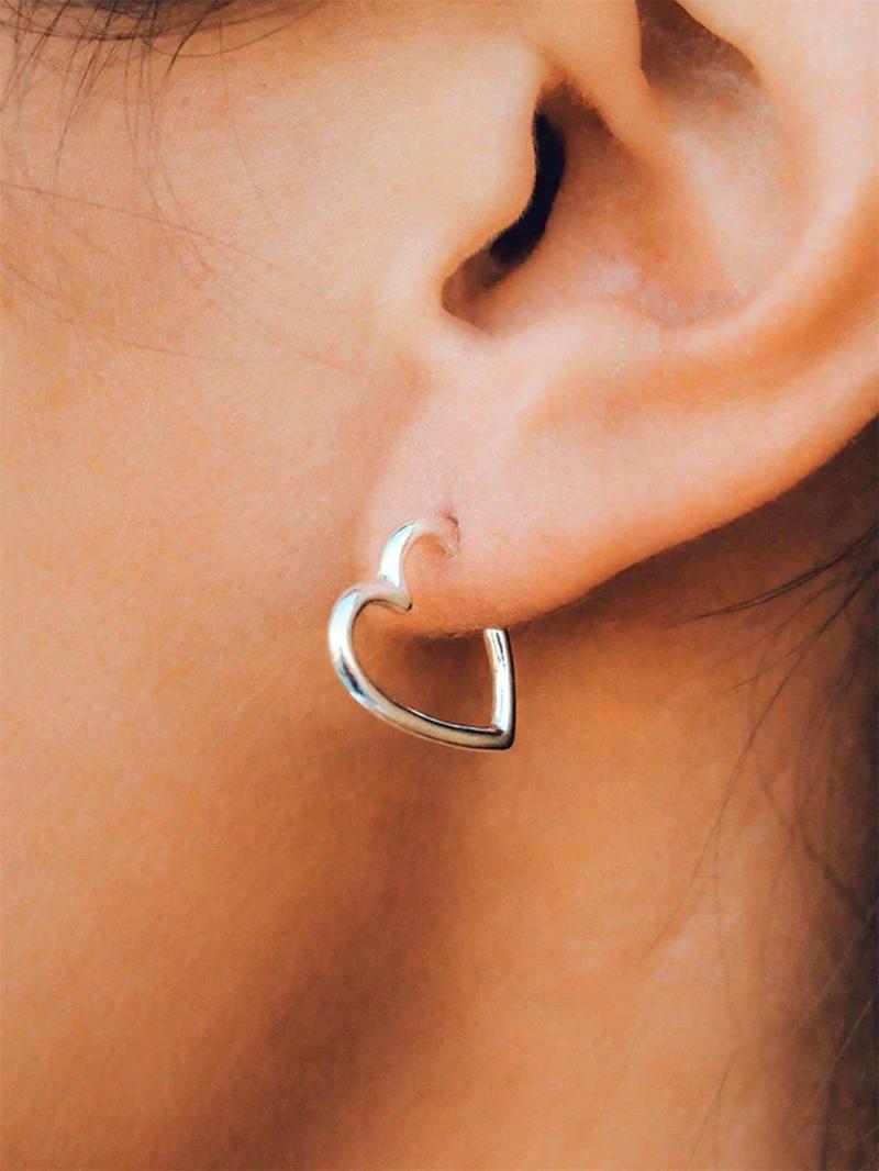 Women's Elegant Heart Design Dangle Earrings, Exquisite Trendy Dangle Earrings, Fashionable Minimalist Jewelry for Women for Daily & Party Decor